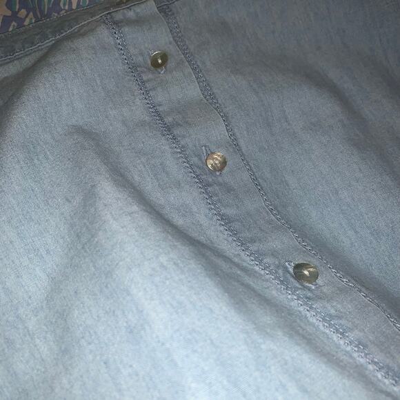 Vintage Jones New York Chambray Denim Midi Skirt 16 100% Cotton Light Wash - Picture 5 of 8